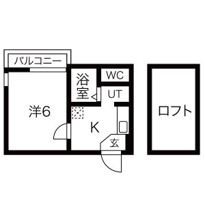 1K 間取り図