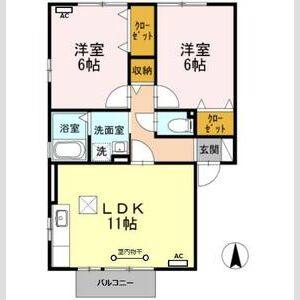 2LDK 間取り図