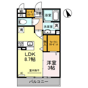 1LDK 間取り図