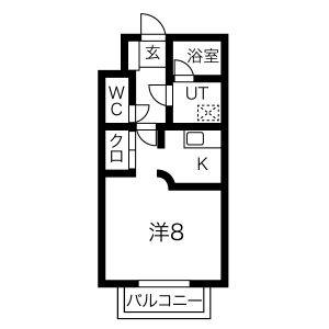 1DK 間取り図
