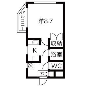 1K 間取り図