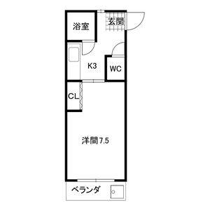 1K 間取り図