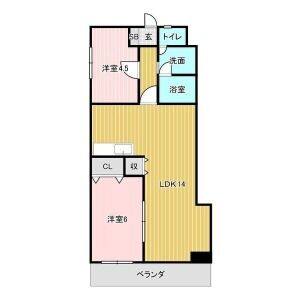 2LDK 間取り図