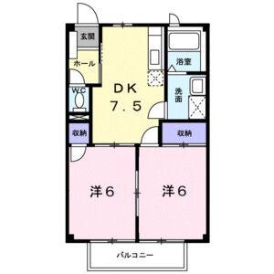 2DK 間取り図