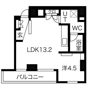 1LDK 間取り図