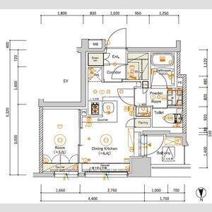 1DK 間取り図
