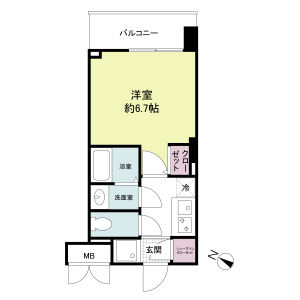 1K 間取り図