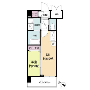 1DK 間取り図