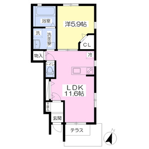 1LDK 間取り図