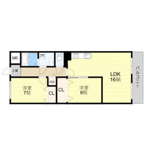 2LDK 間取り図