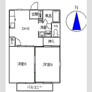 2DK 間取り図