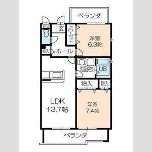 2LDK 間取り図