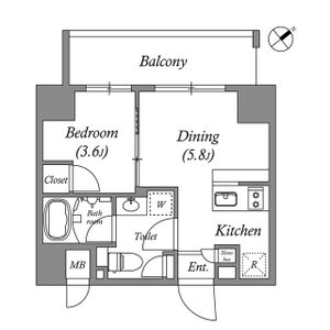 1DK 間取り図