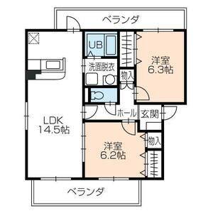 2LDK 間取り図
