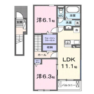 2LDK 間取り図