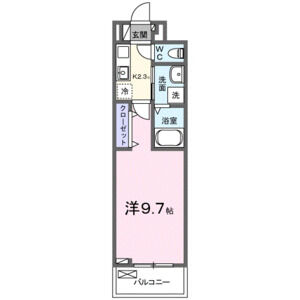 1K 間取り図