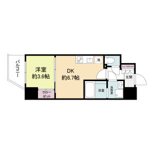 1DK 間取り図