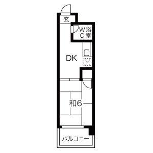 1DK 間取り図