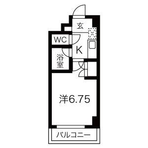 1K 間取り図