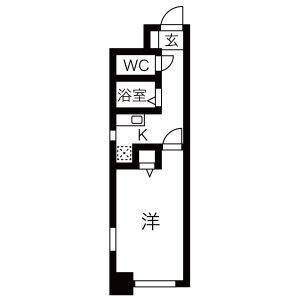 1K 間取り図