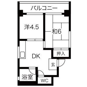 2DK 間取り図