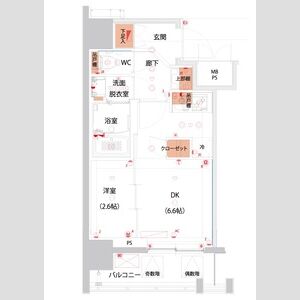 1DK 間取り図