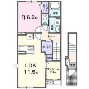 1LDK 間取り図