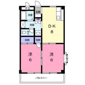 2DK 間取り図