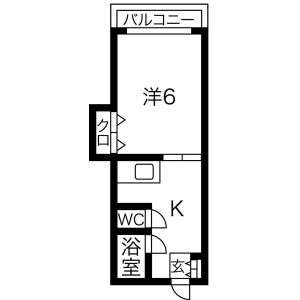 1DK 間取り図