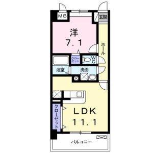 1LDK 間取り図