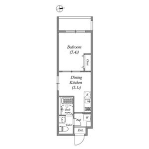 1DK 間取り図