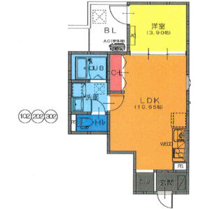 1LDK 間取り図