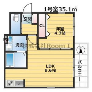 1LDK 間取り図