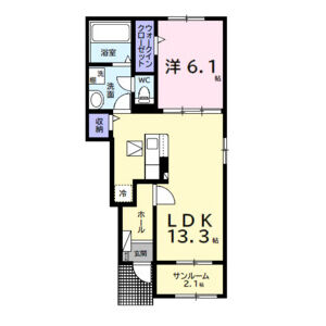 1LDK 間取り図