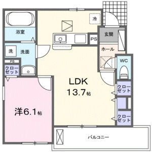 1LDK 間取り図