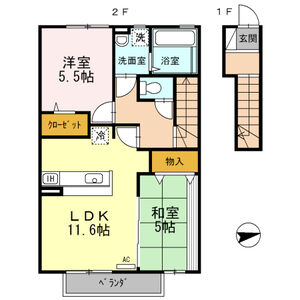 2LDK 間取り図