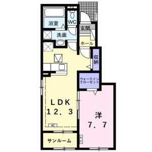 1LDK 間取り図