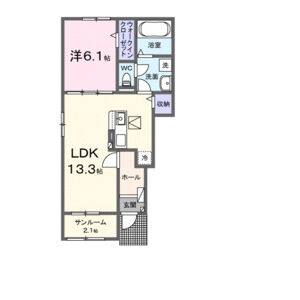 1LDK 間取り図