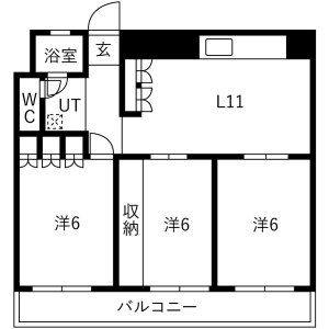 3LDK 間取り図