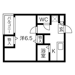 1K 間取り図