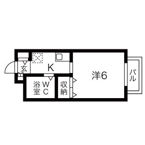 1K 間取り図