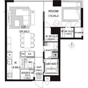 1LDK 間取り図