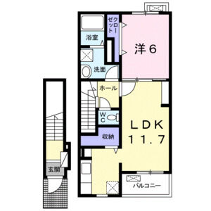 1LDK 間取り図