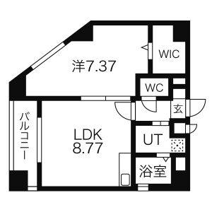 1LDK 間取り図