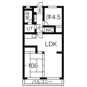2LDK 間取り図