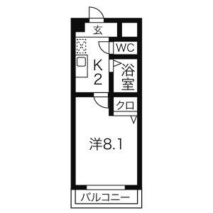 1K 間取り図