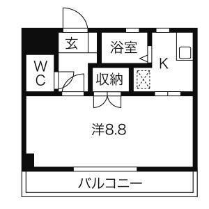 1K 間取り図