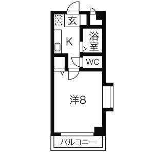 1K 間取り図