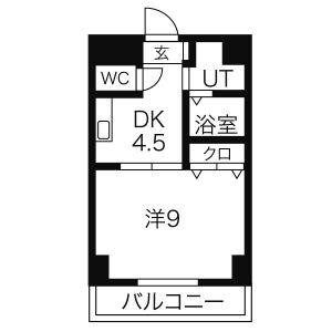 1DK 間取り図