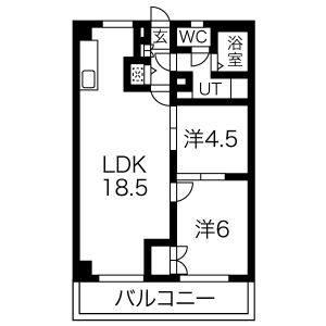 2LDK 間取り図